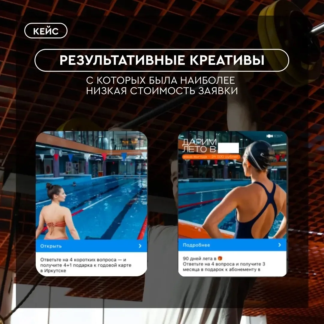 Премиум фитнес-клуб (бассейн, теннис, СПА) — скриншот кампании